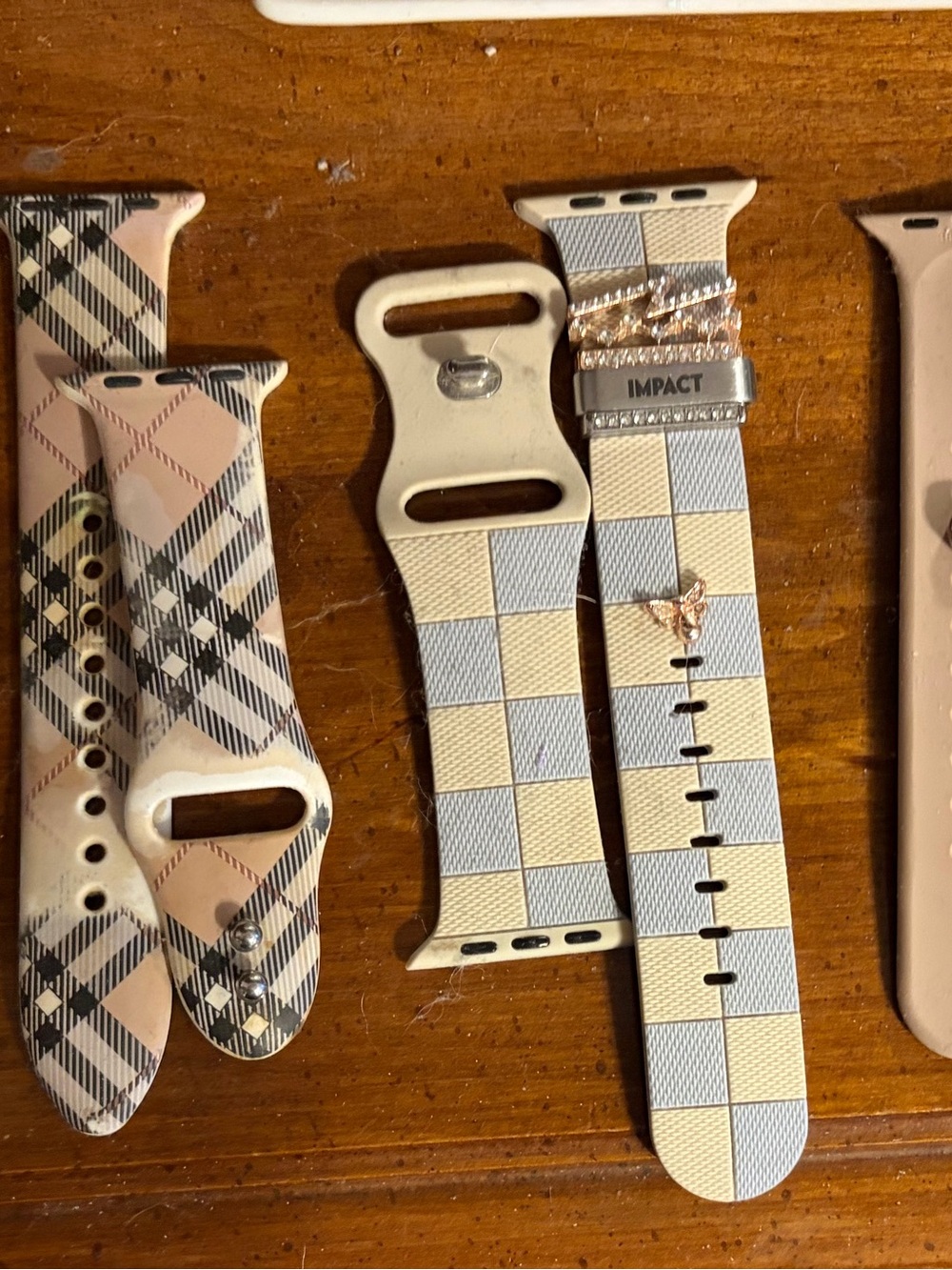 Patterned Checker & Plaid Apple Watch Bands - Cream, Beige, Black
